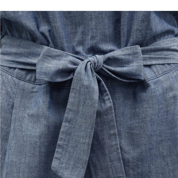 NWOT Hope & Henry Blue Denim chambray Sleeveless Romper size 6 - Picture 3 of 6